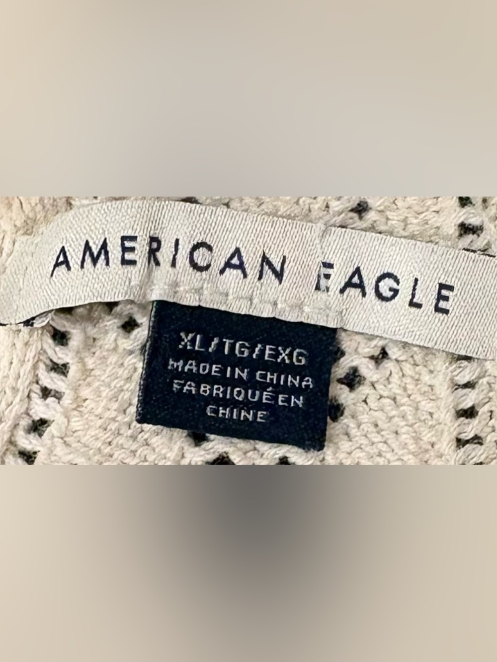 American Eagle low cut crochet tie neck sweater - Picture 3 of 4